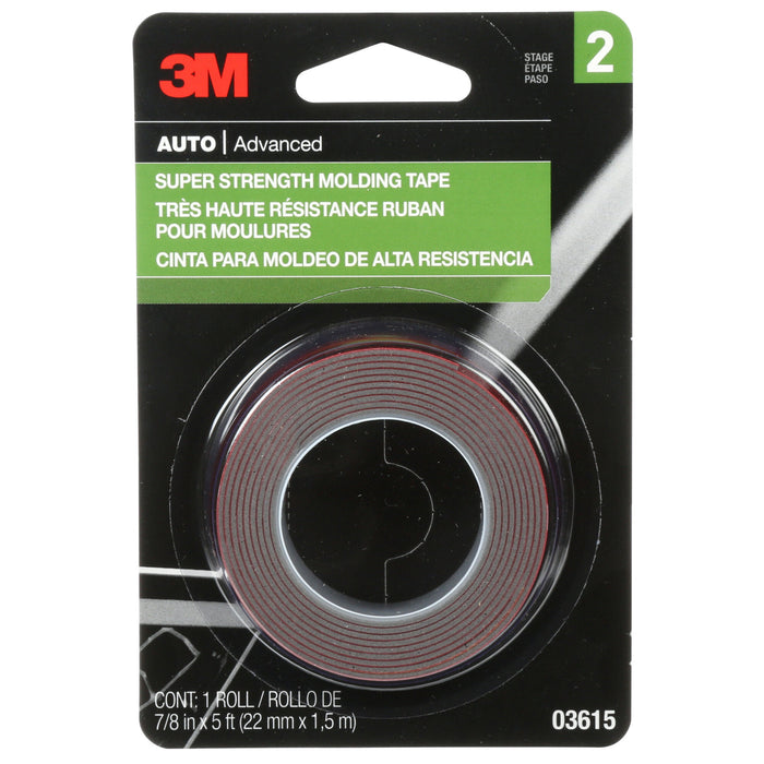 3M Super Strength Molding Tape, 03615, 7/8 in x 5 ft