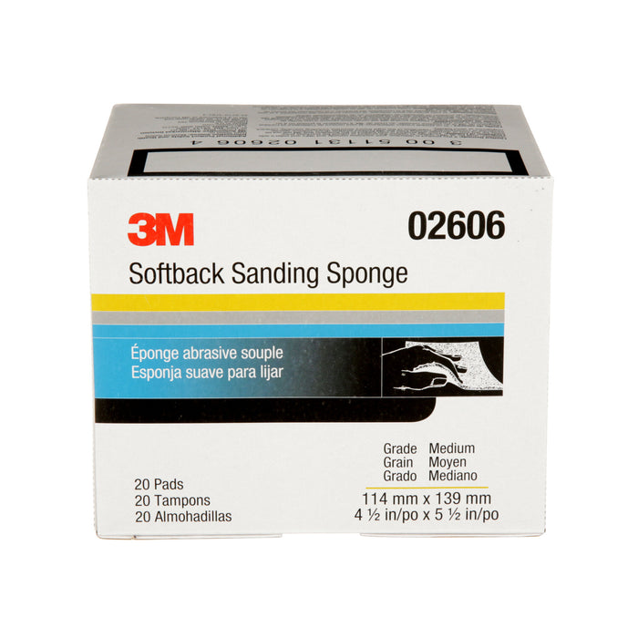 3M Softback Sanding Sponge 02606, 4-1/2 in x 5-1/2 in, (115mm x140mm), Medium
