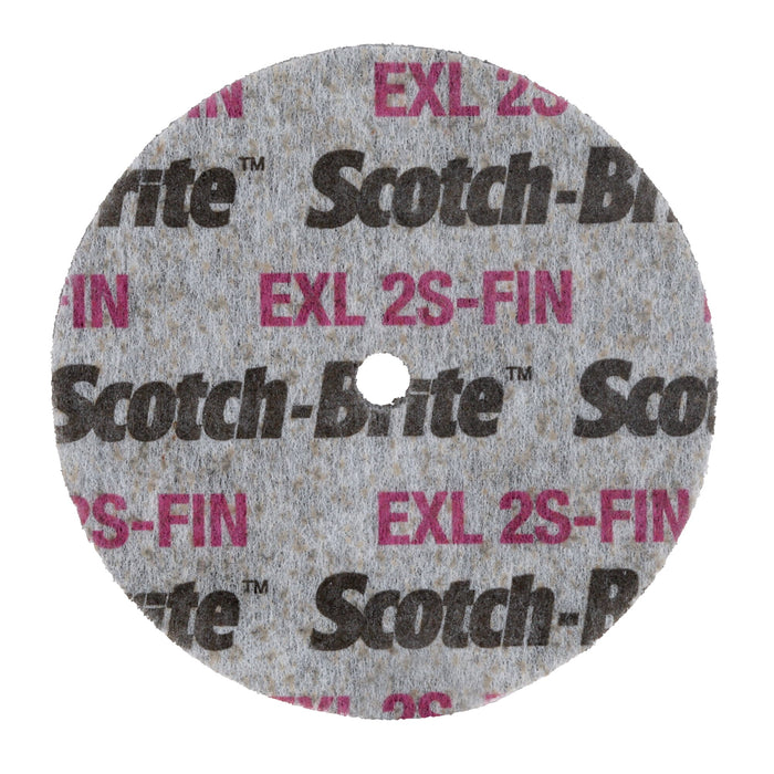 Scotch-Brite EXL Unitized Wheel, XL-UW, 2S Fine, 3 in x 1/4 in x 1/4in