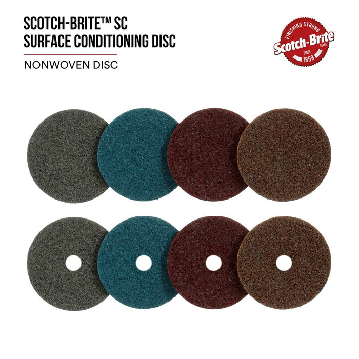 Scotch-Brite Surface Conditioning Disc, SC-DH, A/O Medium, 5 in x NH