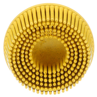 Scotch-Brite Roloc Bristle Disc, RD-ZB, 80, TR, Yellow, 2 in x 5/8 in,Tapered