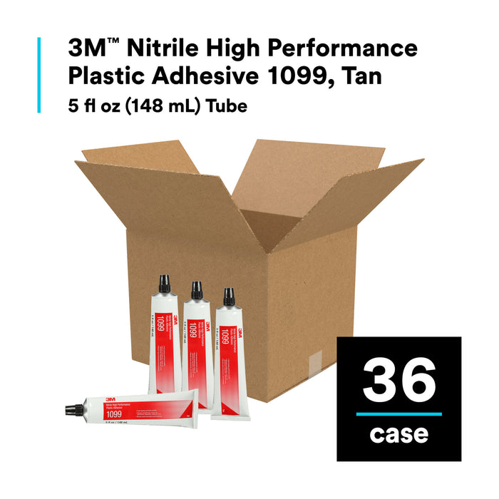 3M Nitrile High Performance Plastic Adhesive 1099, Tan, 5 Oz Tube