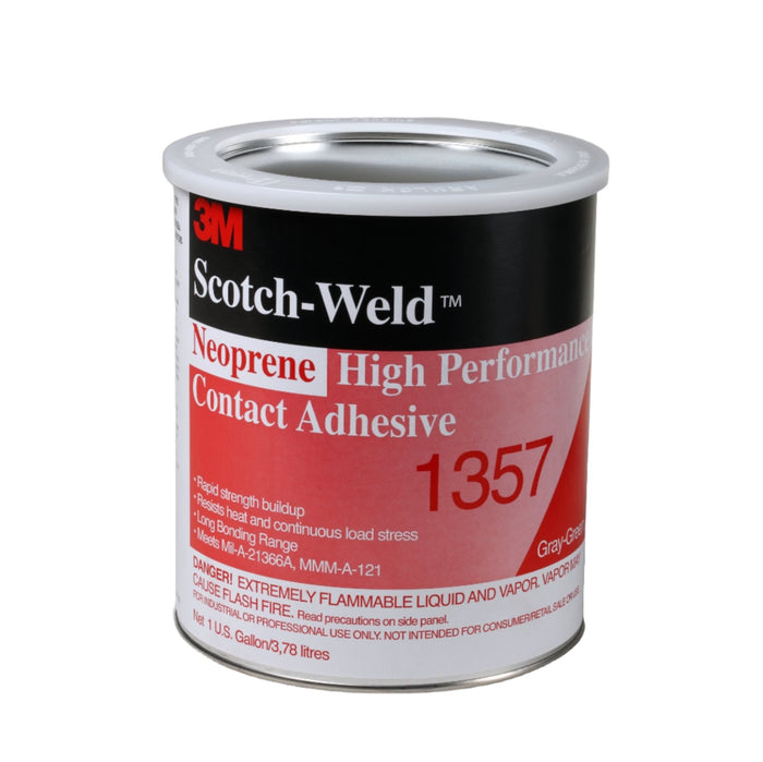 3M Neoprene High Performance Contact Adhesive 1357, Gray-Green, 1Gallon Can
