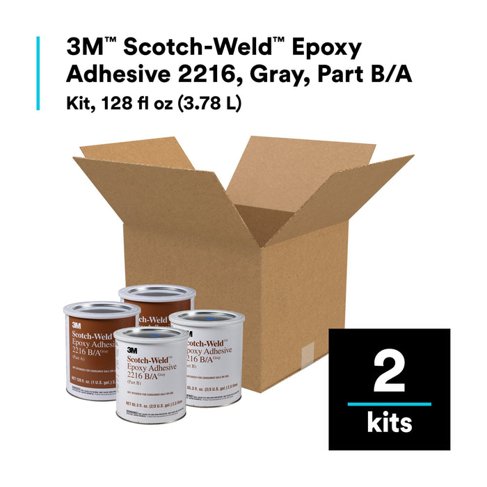 3M Scotch-Weld Epoxy Adhesive 2216, Gray, Part B/A, 1 Gallon