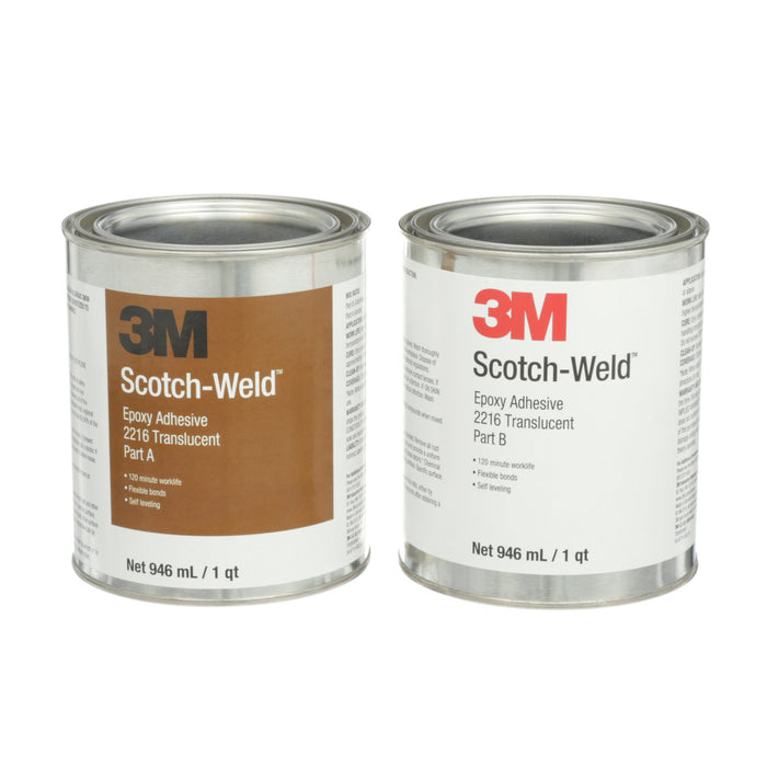 3M Scotch-Weld Epoxy Adhesive 2216, Translucent, Part B/A, 1 Quart