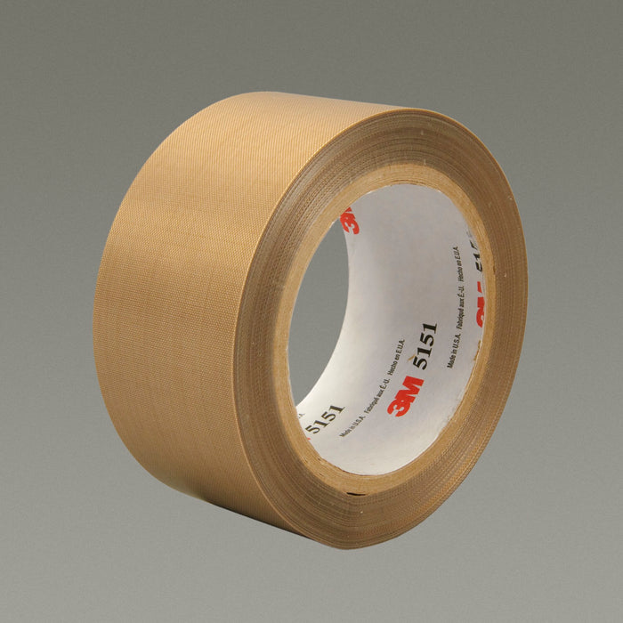 3M General Purpose PTFE Glass Cloth Tape 5151, Light Brown, 1 in x 36yd, 5.3 mil