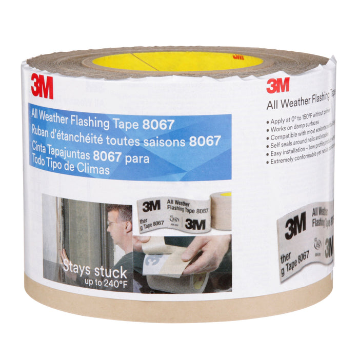 3M All Weather Flashing Tape 8067 Tan, 4 in x 75 ft, 12 rolls per case