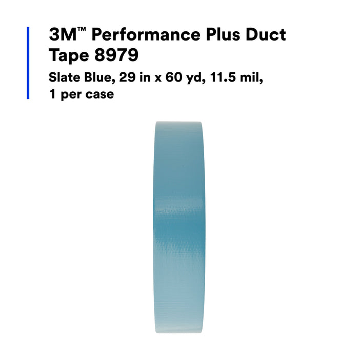3M Performance Plus Duct Tape 8979, Slate Blue, 29 in x 60 yd, 12.1 mil