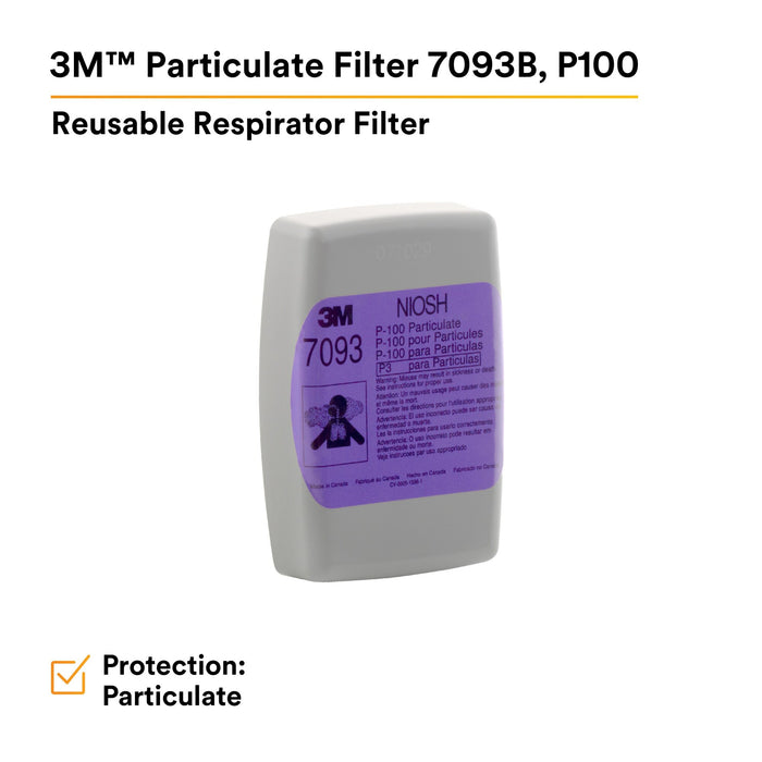 3M Particulate Filter 7093B, P100 144 EA/Case
