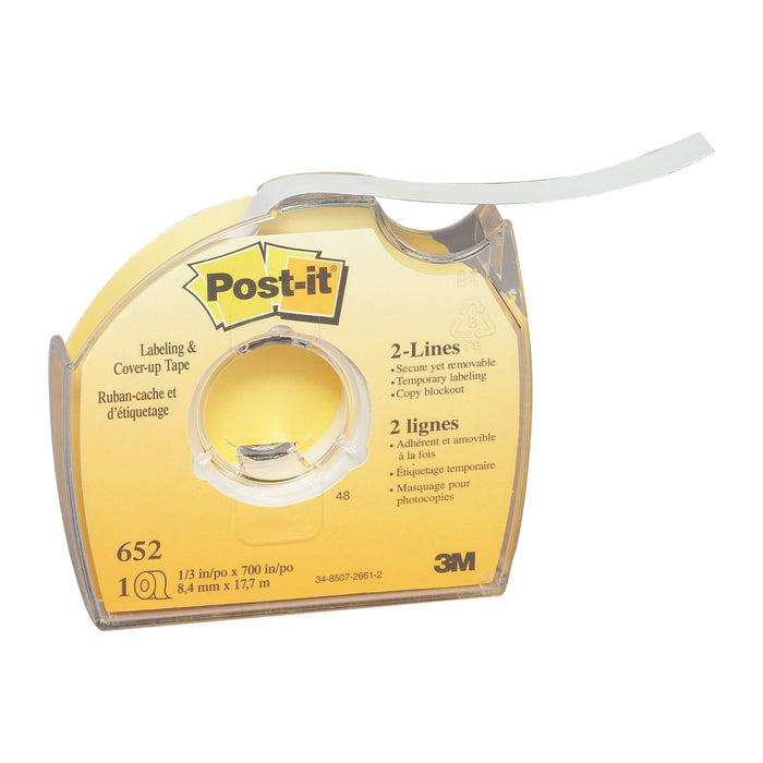 Post-it® Labeling and Cover-Up Tape 652, 1/3 in x 700 in