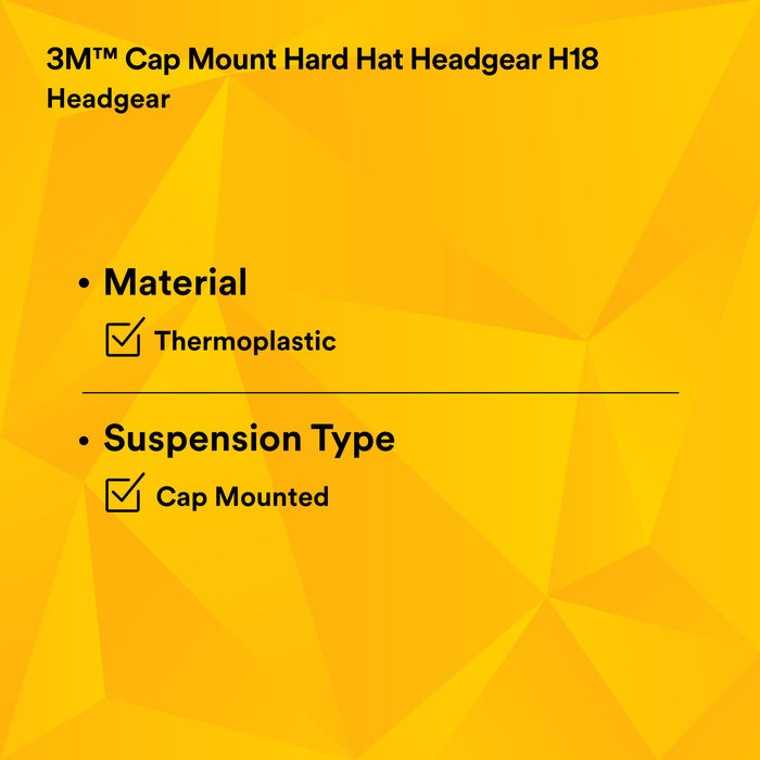 3M Cap Mount Hard Hat Headgear H18, 82502-00000 10 EA/Case