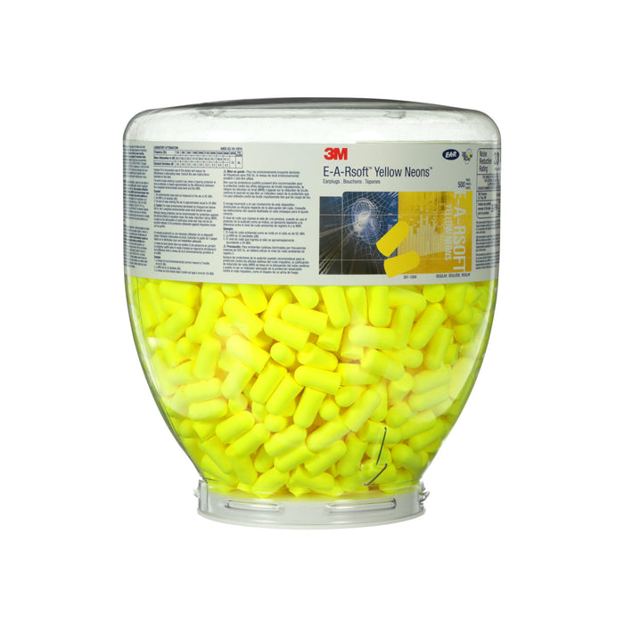 3M E-A-Rsoft Yellow Neons One Touch Refill Earplugs 391-1004,Uncorded