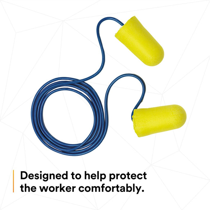 3M E-A-R TaperFit 2 Earplugs 312-1224, Corded, Large Size