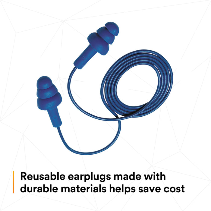 3M E-A-R UltraFit Earplugs 340-4007, Metal Detectable, Corded, PolyBag