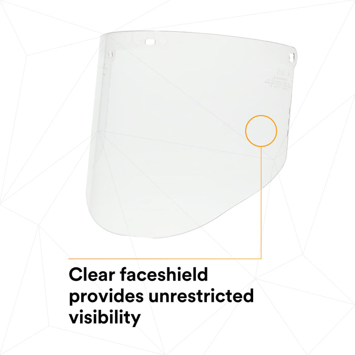 3M Clear Polycarbonate Faceshield WP96, 82701-00000, Molded 10 EA/Case