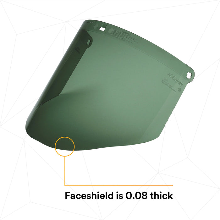 3M Polycarbonate Faceshield WP96C, Dark Green, 82702-00000, Molded 10EA/Case