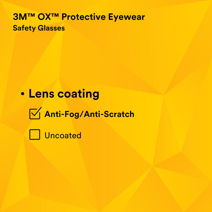 3M OX Protective Eyewear 2000, 12166-00000-20 Clear Anti-Fog Lens
