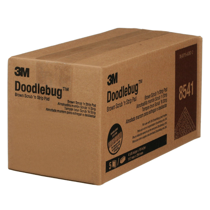 3M Doodlebug Utility Pad 8541, Brown, 4-5/8 in x 10 in, 5/Box
