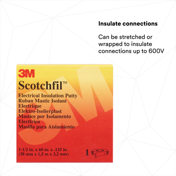 3M Scotchfil Electrical Insulation Putty, 1-1/2 in x 60 in, 1roll/carton
