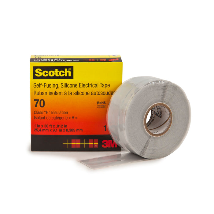 Scotch® Self-Fusing Silicone Rubber Electrical Tape 70, 1 in x 30 ft