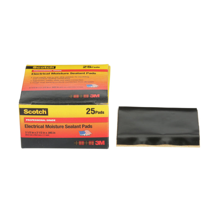 Scotch® Electrical Moisture Sealant Pad 06149, 2-1/2 in x 2-1/2 in,Black