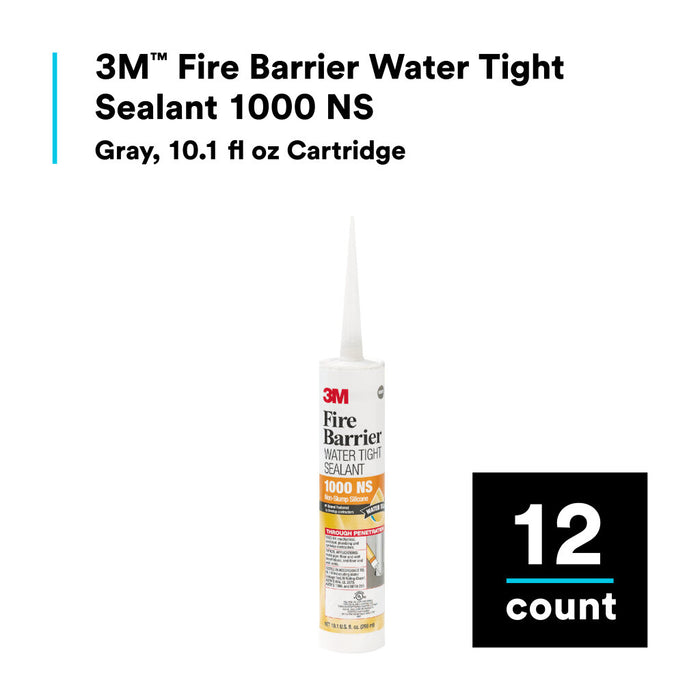 3M Fire Barrier Water Tight Sealant 1000 NS, Gray, 10.1 fl ozCartridge
