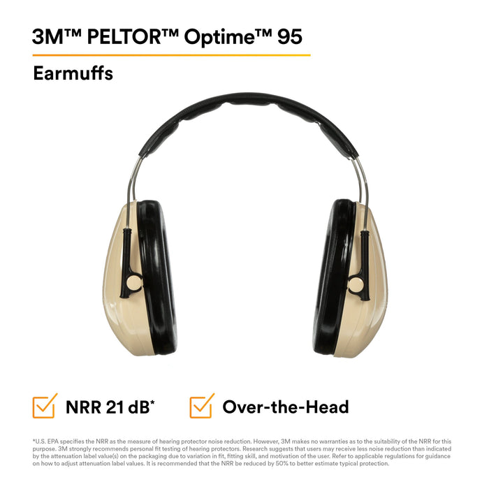3M PELTOR Optime 95 Earmuffs H6A/V, Over-the-Head