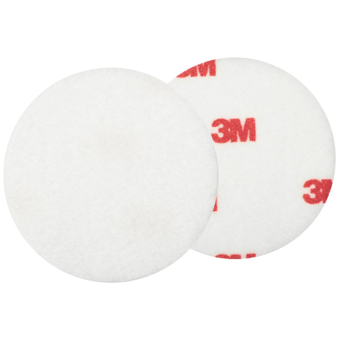 3M Finesse-it Felt Buffing Pad, 09357, 3 in, Red Foam Logo White Loop, 50/Pac