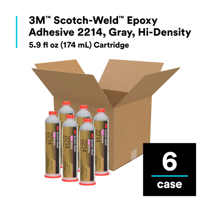 3M Scotch-Weld Epoxy Adhesive 2214, Hi-Density, Gray, 6 fl ozCartridge