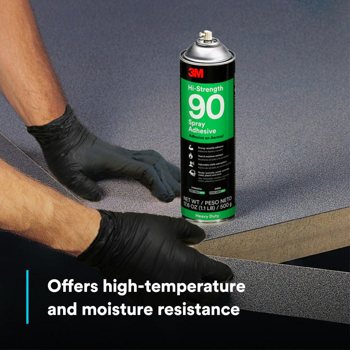 3M Hi-Strength Spray Adhesive 90, Clear, 24 fl oz Can (Net Wt 17.6 oz)