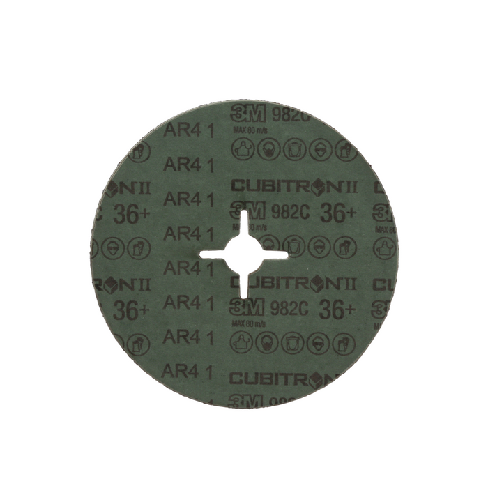3M Cubitron II Fibre Disc 982C, 36+, 180 mm x 22 mm, Slotted Formed,
Die 709EQ