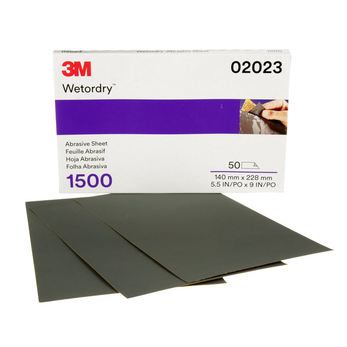 3M Wetordry Abrasive Sheet 401Q, 02023, 1500, 5 1/2 in x 9 in