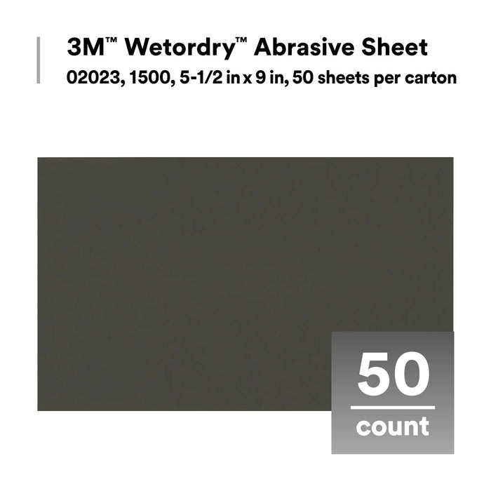 3M Wetordry Abrasive Sheet 401Q, 02023, 1500, 5 1/2 in x 9 in