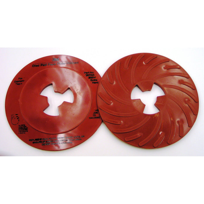 3M Disc Pad Face Plate Ribbed 80514, 7 in Extra Hard Red