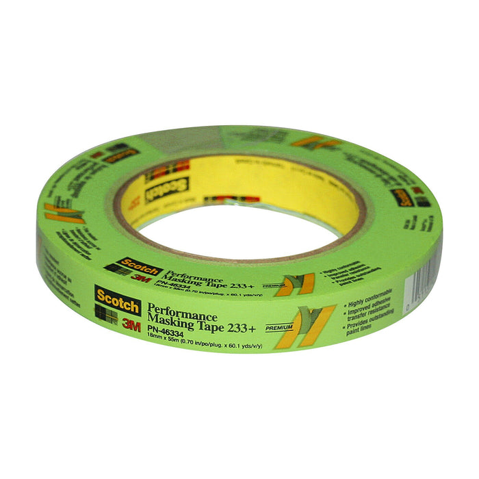 Scotch® Performance Masking Tape 233+, 46334, 18 mm x 55 m