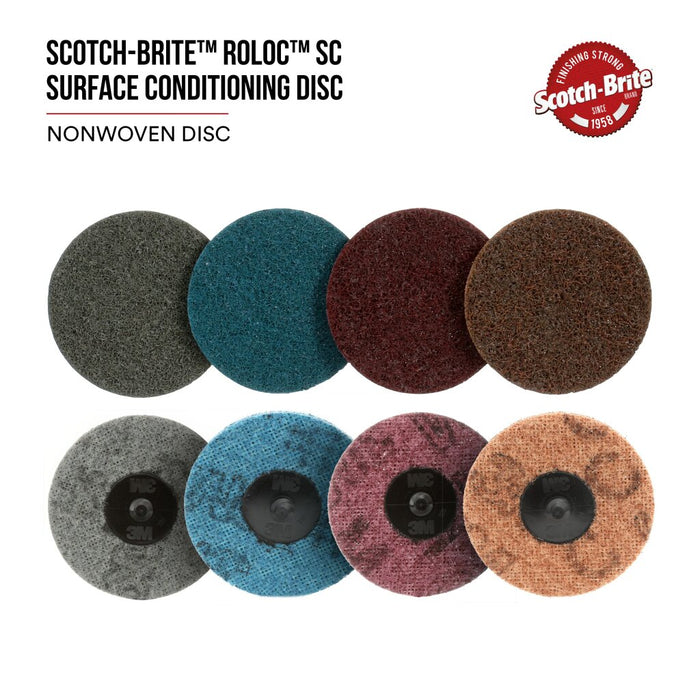 Scotch-Brite Roloc Surface Conditioning Disc, 07481, SC-DR, A/O Medium, TR, 2 in