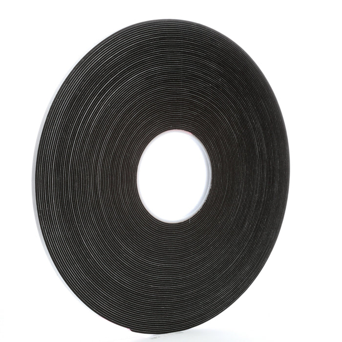 3M Vinyl Foam Tape 4516, Black, 1/4 in x 36 yd, 62 mil, 36 rolls percase