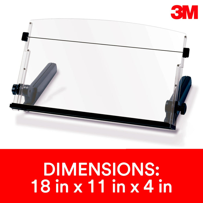 3M Adjustable In-Line Document Holder with Elastic Line Guide, Black,DH640