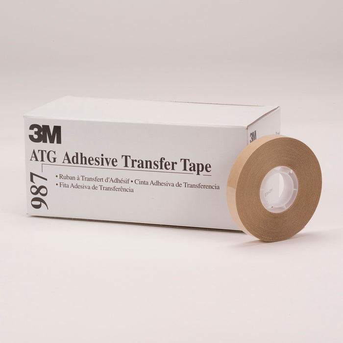 3M ATG Adhesive Transfer Tape 987, Clear, 1/4 in x 36 yd, 2.0 mil