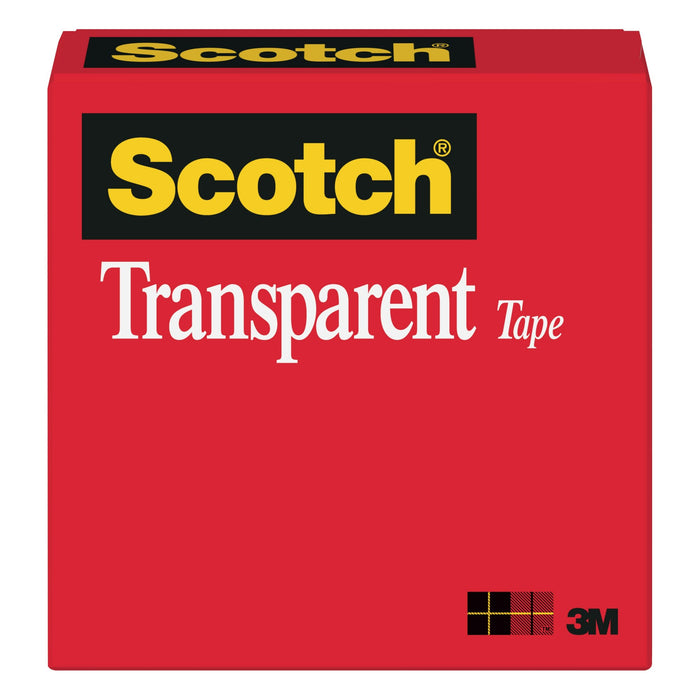 Scotch® Transparent Tape 600 Clear, 1/2 in x 1296 in