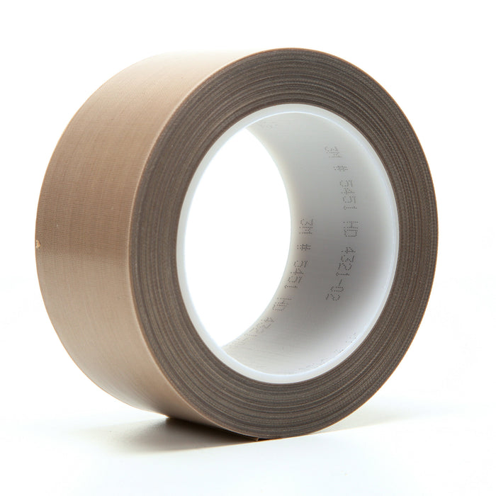 3M PTFE Glass Cloth Tape 5451, Brown, 2 in x 36 yd, 5.6 mil, 6 rollsper case