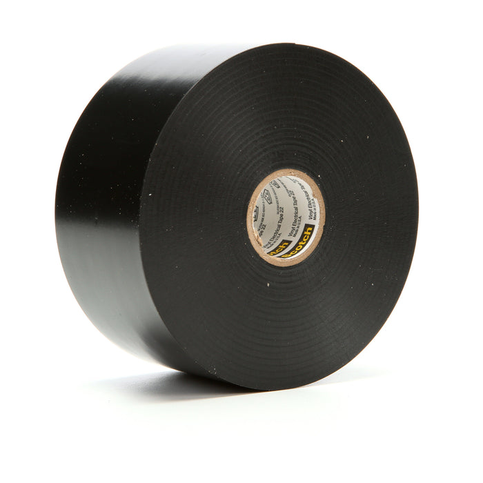 Scotch® Vinyl Electrical Tape 22, 2 in x 36 yd, Black, 1 roll/carton