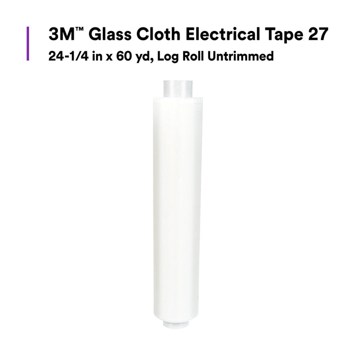 3M Glass Cloth Electrical Tape 27, 24-1/4 in x 60 yd, Log Roll
Untrimmed