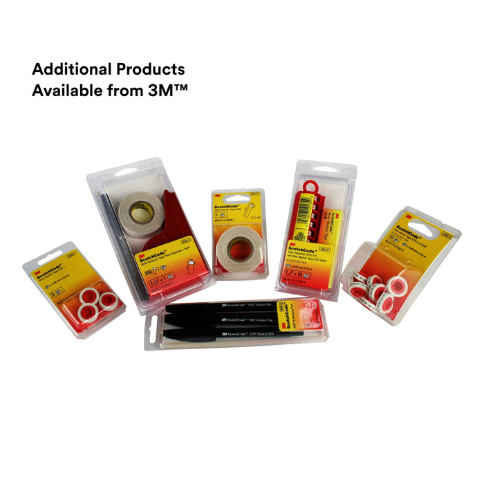 3M ScotchCode Wire Marker Write-On Dispenser with Tape and Pen SWD