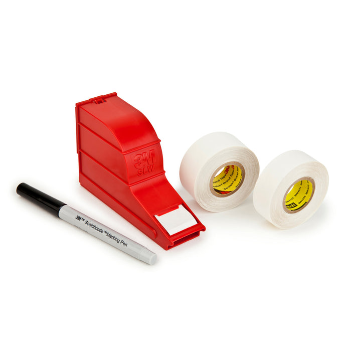 3M ScotchCode Wire Marker Write-On Dispenser with Tape and Pen SLW