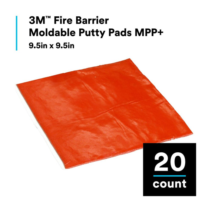 3M Fire Barrier Moldable Putty Pads MPP+, Red, 9.5 in x 9.5 in