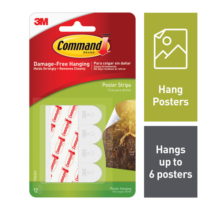 Command Poster Strips 17024ANZ, Poster Strips, 6 Pack/Bag
