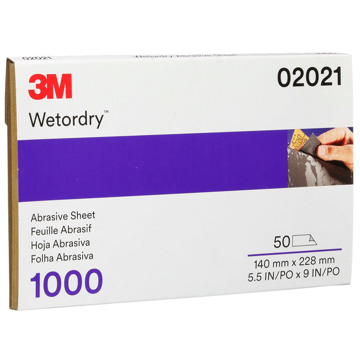 3M Wetordry Abrasive Sheet 401Q, 02021, 1000, 5 1/2 in x 9 in