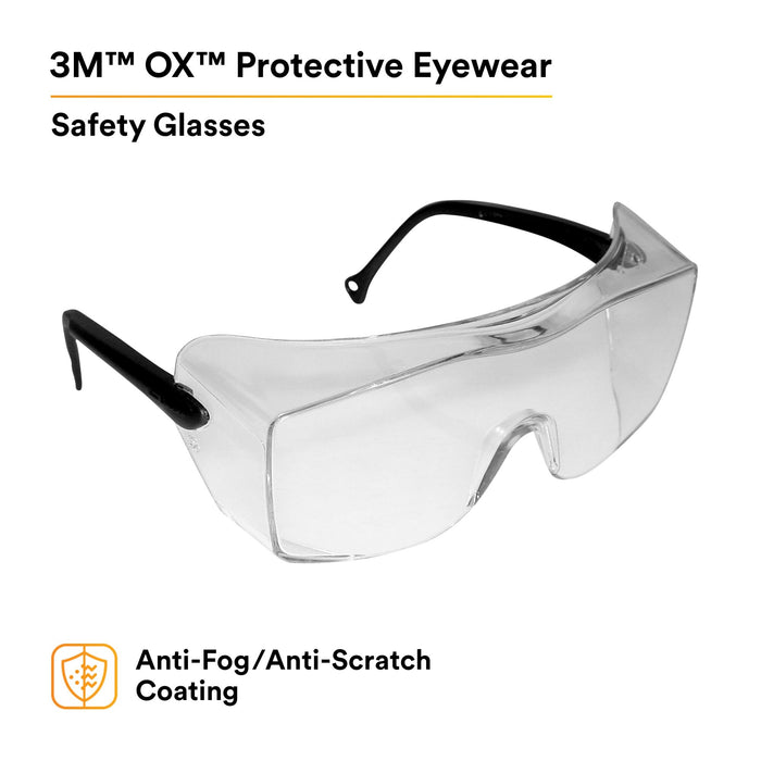 3M OX 2000 Protective Eyewear 12163-00000-20, Clear AF Lens