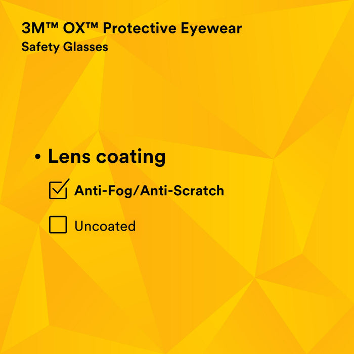 3M OX 2000 Protective Eyewear 12163-00000-20, Clear AF Lens